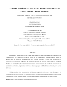 El flujo residual sobre la constricci&oacute;n de Meninea, en per&iacute;odo de