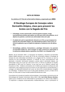 El Decálogo Europeo de Consejos sobre Dermatitis Atópica, clave