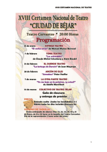 XVIII CERTAMEN NACIONAL DE TEATRO REPRESENTACIONES