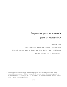 Propuestas para un economía justa y sustentable