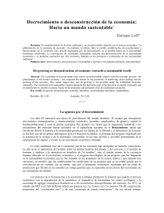 Decrecimiento o desconstrucción de la economía
