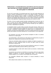Indicaciones y recomendaciones preventivas para las