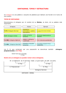 Estructura de los diferentes sintagmas