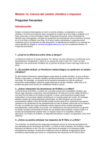 Module 1a: Ciencia del cambio climático e impactos