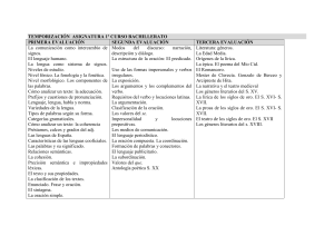 TEMPORIZACIÓN ASIGNATURA 1º CURSO BACHILLERATO