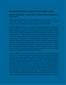 Formación de capital social para fortalecer la institucionalizacion de