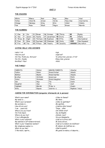 Vocabulario y gram&aacute;tica