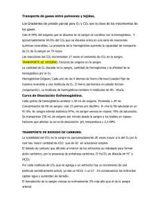 Transporte de gases entre pulmones y tejidos