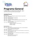 Programa General CUMBRE SOCIAL DE MERCOSUR ASUNCION