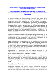 Proponen frenar el calentamiento global con cultivos