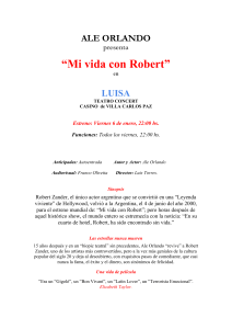 ALE ORLANDO presenta “Mi vida con Robert” en LUISA TEATRO