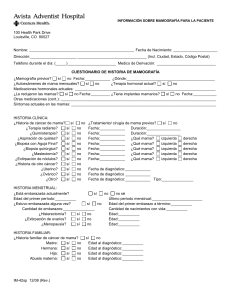 información sobre mamografía para la paciente