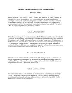 Créase el Foro de Lucha contra el Cambio Climático - Leyes