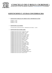 SUBVENCIONES Y AYUDAS CONCEDIDAS 2016 SUBVENCION