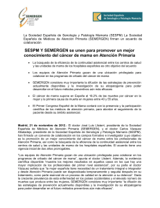 La Sociedad Española de Senología y Patología Mamaria (SESPM