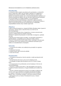 PROGRAM DE RESIDENCIA EN OTORRINOLARINGOLOGÍA