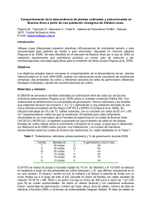Comportamiento de la descendencia de plantas cultivadas y