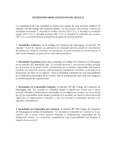 SOCIEDADES MERCANTILES EN NICARAGUA La constitución de