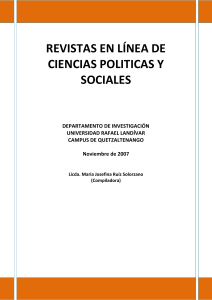 REVISTAS EN LÍNEA DE CIENCIAS POLITICAS Y SOCIALES