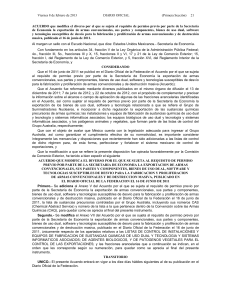 ACUERDO que modifica el diverso por el que se sujeta al requisito