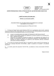 Revisi&oacute;n parcial de las directrices de examen de la lechuga