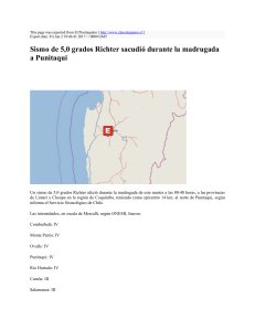 Sismo de 5,0 grados Richter sacudió durante la