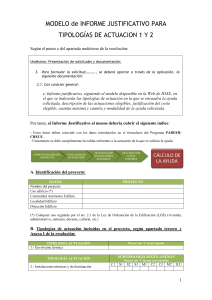 MODELO de INFORME JUSTIFICATIVO PARA TIPOLOGÍAS DE