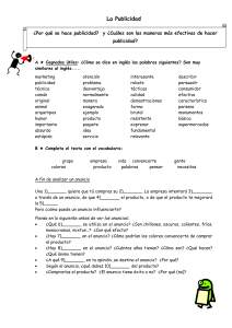 La Publicidad intro and Listening Exercise