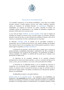 Proyecto de Ley de Economía Social Las sociedades cooperativas