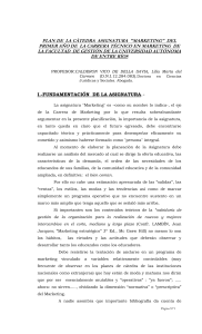 PLANEACION ANUAL DE LA ASIGNATURA "MARKETING"