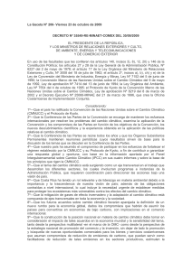 La Gaceta N&deg; 206- Viernes 23 de octubre de 2009