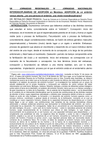 ADOPCIÓN de un embrión versus aborto
