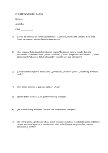 Cuestionario datos dieta - Mi