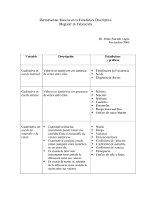 Herramientas Básicas en la Estadística Descriptiva