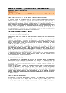 MEMORIA HUMANA (I) ESTRUCTURAS Y PROCESOS: EL