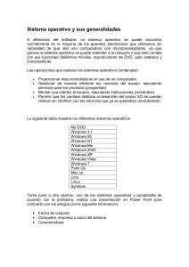 Sistema operativo y sus generalidades