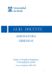 ASIGNATURA GRIEGO II Grado en Estudios Hispánicos