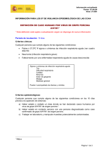 definifici&oacute;n de caso humano por virus de gripe porcina a