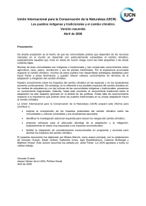 Los pueblos indígenas y tradicionales y el cambio climático