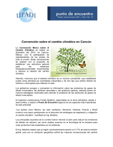 Convención sobre el cambio climático en Cancún La Convención