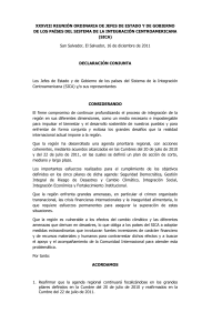 declaracion xxxviii cumbre del sica - 2009-2014