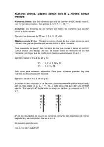 Apuntes sobre mcd y mcm