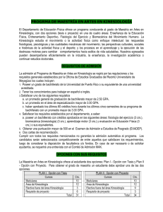 PROGRMA DE MAESTR&Iacute;A EN ARTES EN KINESIOLOG&Iacute;A El
