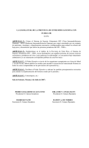 PROYECTO DE LEY (Revisión) - Cámara de Diputados de Entre Ríos