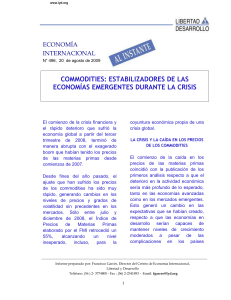 commodities: estabilizadores de las economías emergentes durante