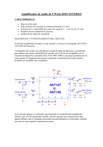 Amplificador de audio de 5 Watts RMS ESTEREO