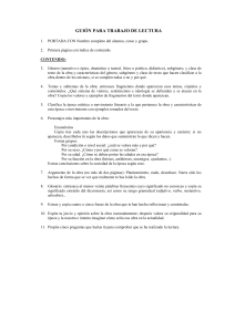 guión para trabajo de lectura