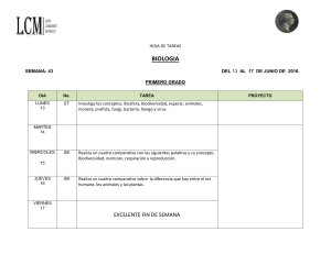 HOJA DE TAREAS BIOLOGIA SEMANA: 43 DEL 13 AL 17 DE