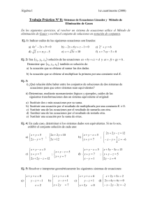Sistemas de Ecuaciones Lineales y Método de Eliminación de Gauss