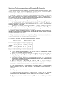 Ejercicios, Problemas y cuestiones de Olimpiadas de Economía